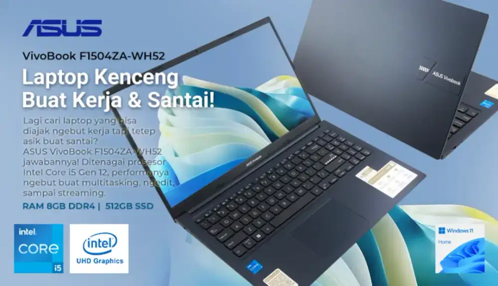 Asus VivoBook F1504ZA-WH52 Intel i5 Gen 12 1235U 512GB SSD, 8GB RAM