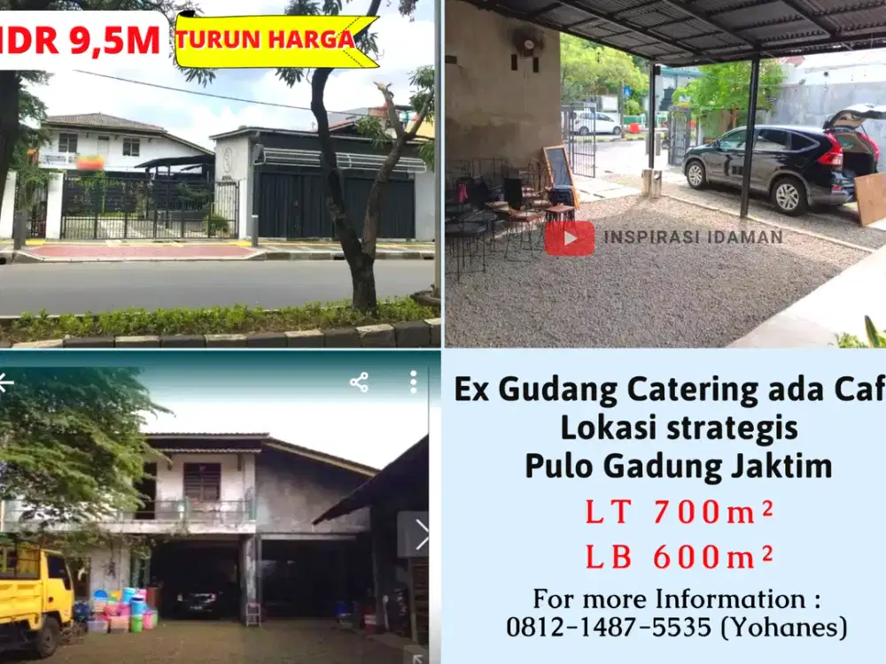Ex Gudang Catering ada Cafe Lokasi strategis Pulo Gadung Jaktim