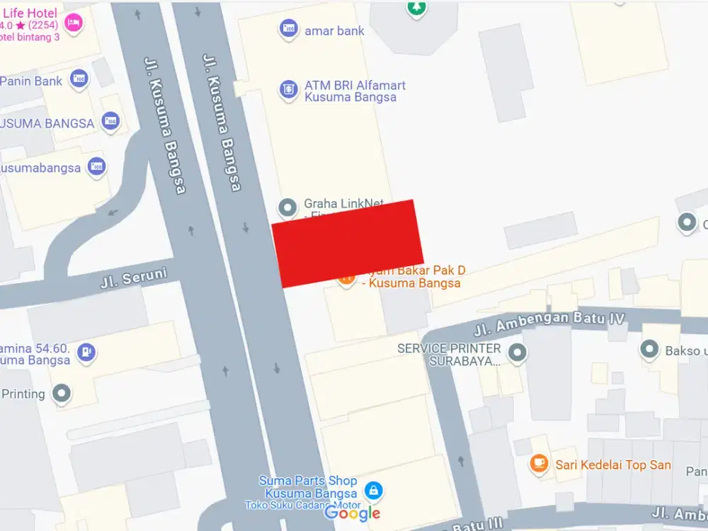 Dijual Tanah/Lahan Sangat Strategis Lokasi Pusat Kota Surabaya