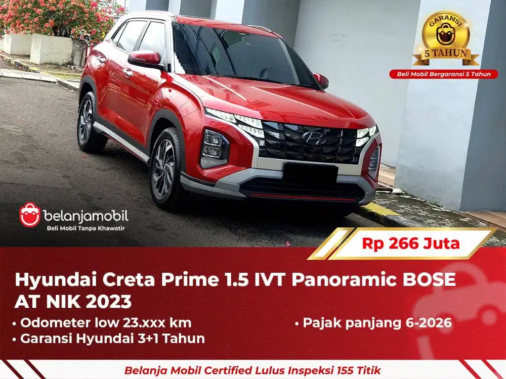 [ GARANSI 5TH ] Hyundai Creta Prime 1.5 IVT Panoramic BOSE 2023/2024