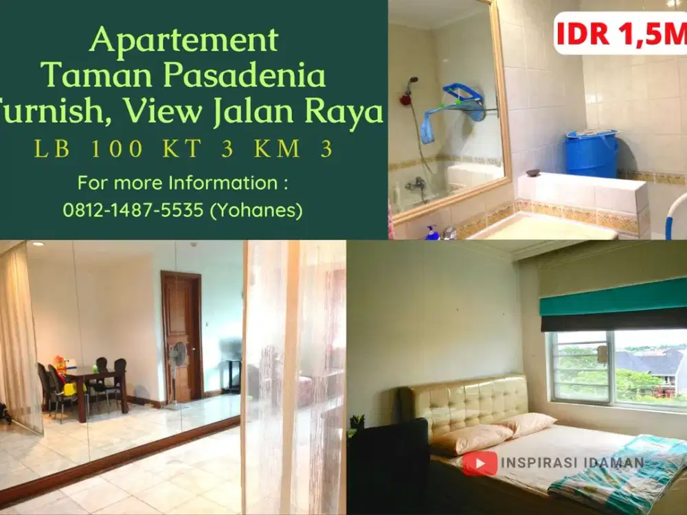 Apartement Taman Pasadenia 2+1BR Tower B luas 100mtr furnis