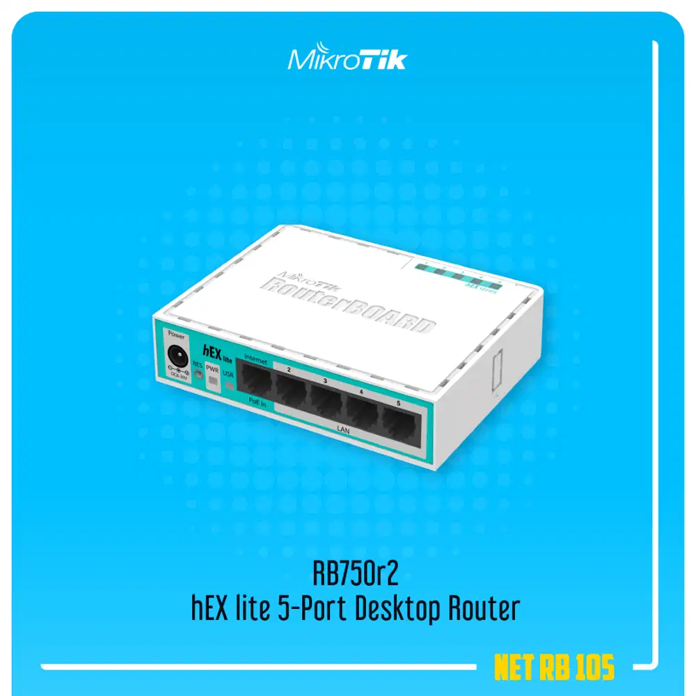 Mikrotik RB750r2 hEX lite 5-Port 10/100 Router Desktop