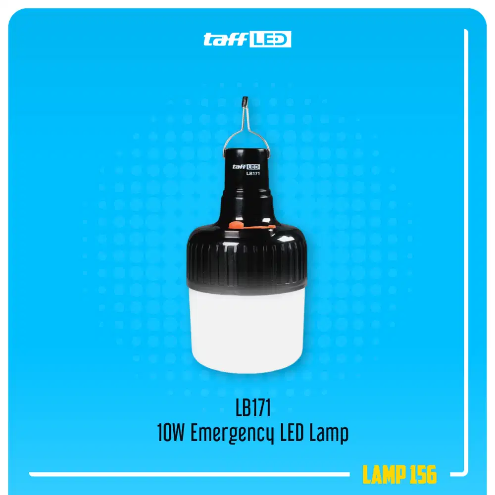 TaffLED LB171 10W 1200mAh Cool White Emergency LED Lamp Lampu Kemah