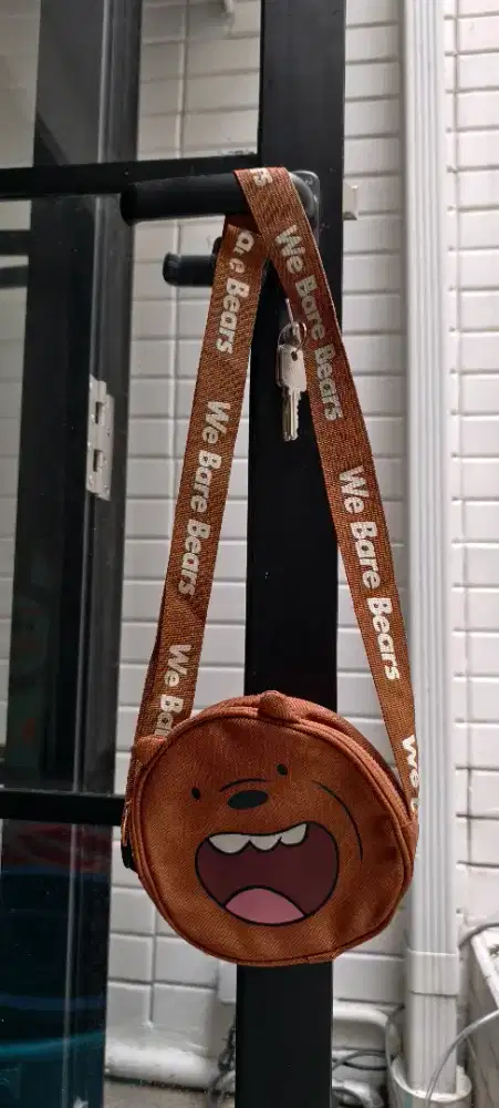 Preloved original miniso sling bag - we bare bears (grizzly)