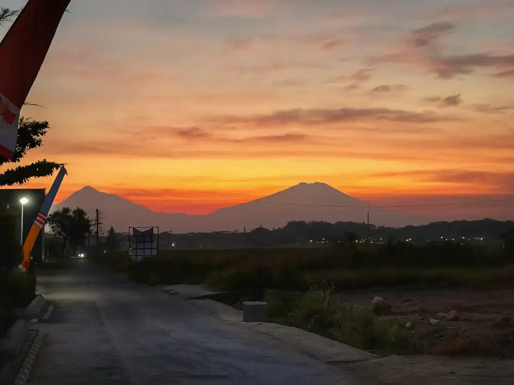 Tanah 100an m Kartasura, View Sawah dan Gunung 300 Jutaan