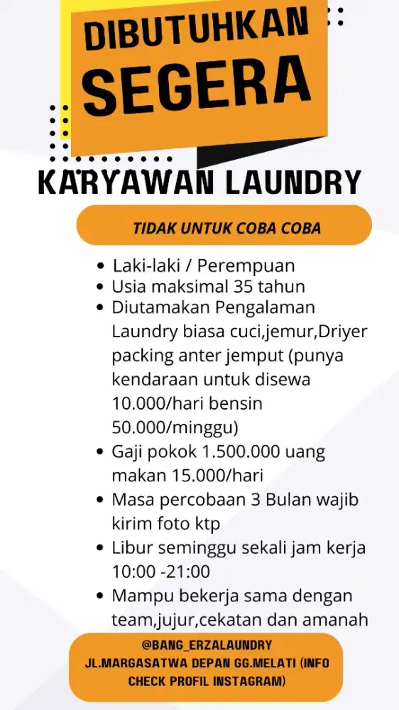Lowongan Kerja Laundry