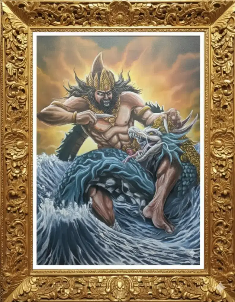 Lukisan bima/werkudara melawan naga nabatnawa