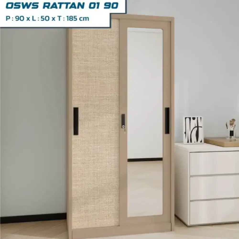 Lemari Besi 2 Pintu Sliding Ukuran 90 Olymsteel Murah Jogja (Ars)