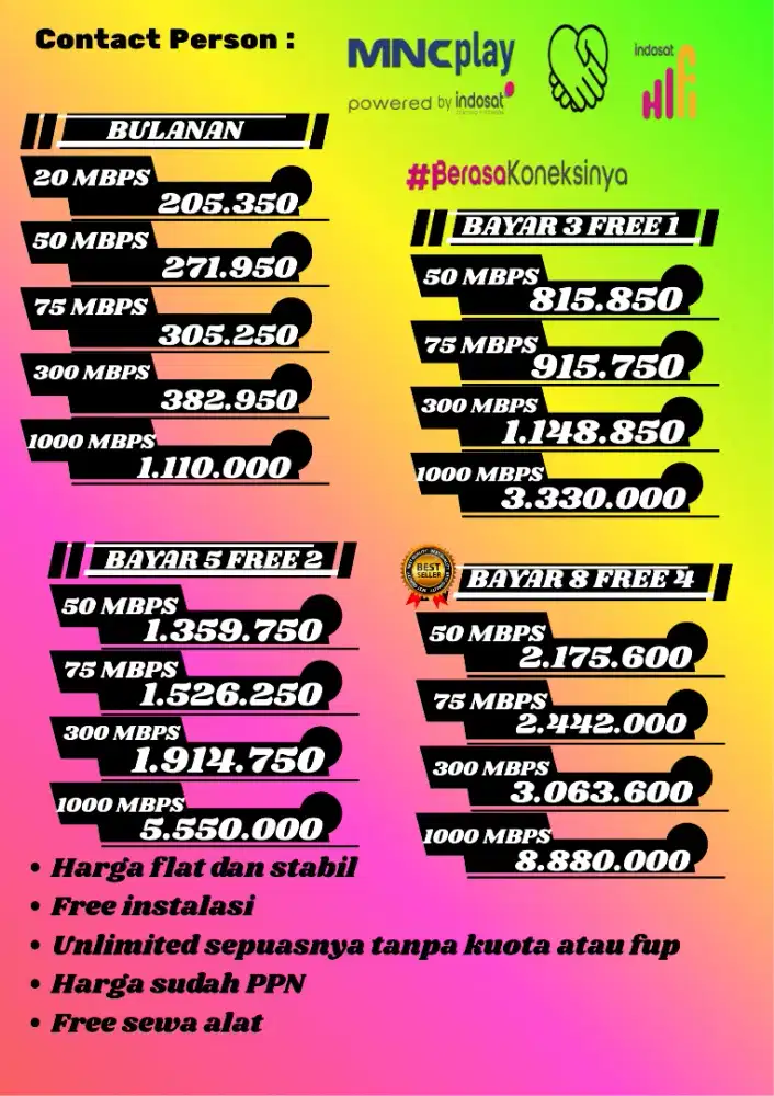Sales Indosat hifi ex mncplay