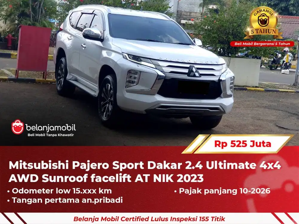 [GARANSI 5TH] Mitsubishi Pajero Sport Dakar Ultimate 4x4 AWD 2023/2024