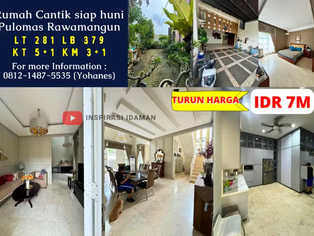 Rumah Cantik 281mtr siap huni Pulomas Rawamangun