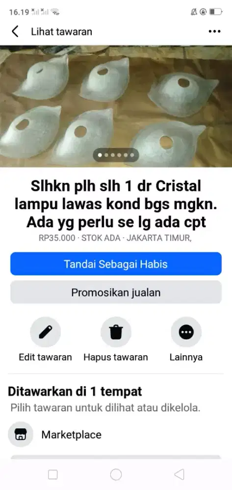 Slhkn plh slh 1 dr mangkok Cristal lampu lawas kond bgs mgkn perlu