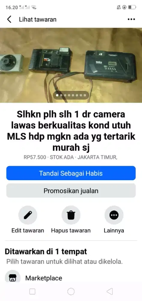 Slhkn plh slh 1 dr camera lawas berkualitas kond bgs MLS hdp murah sj