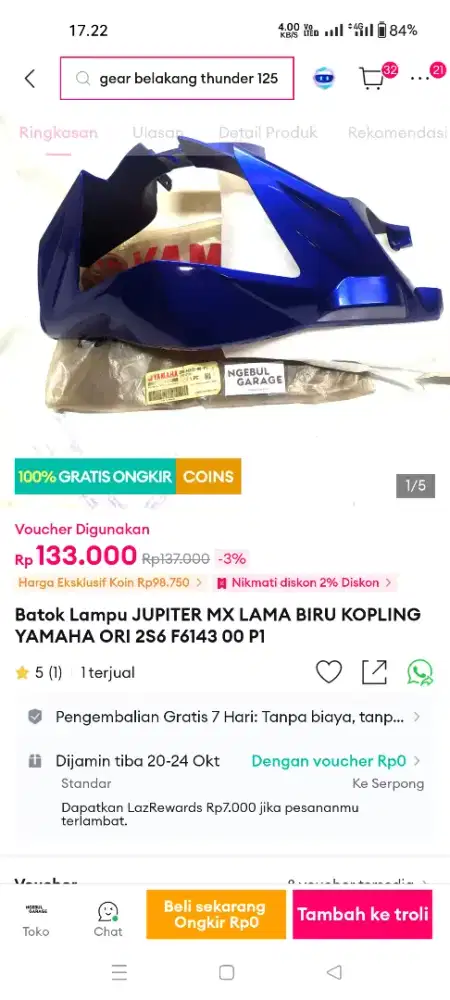 Kali ada yg butuh tuh btok depan yamah jupiter mx old