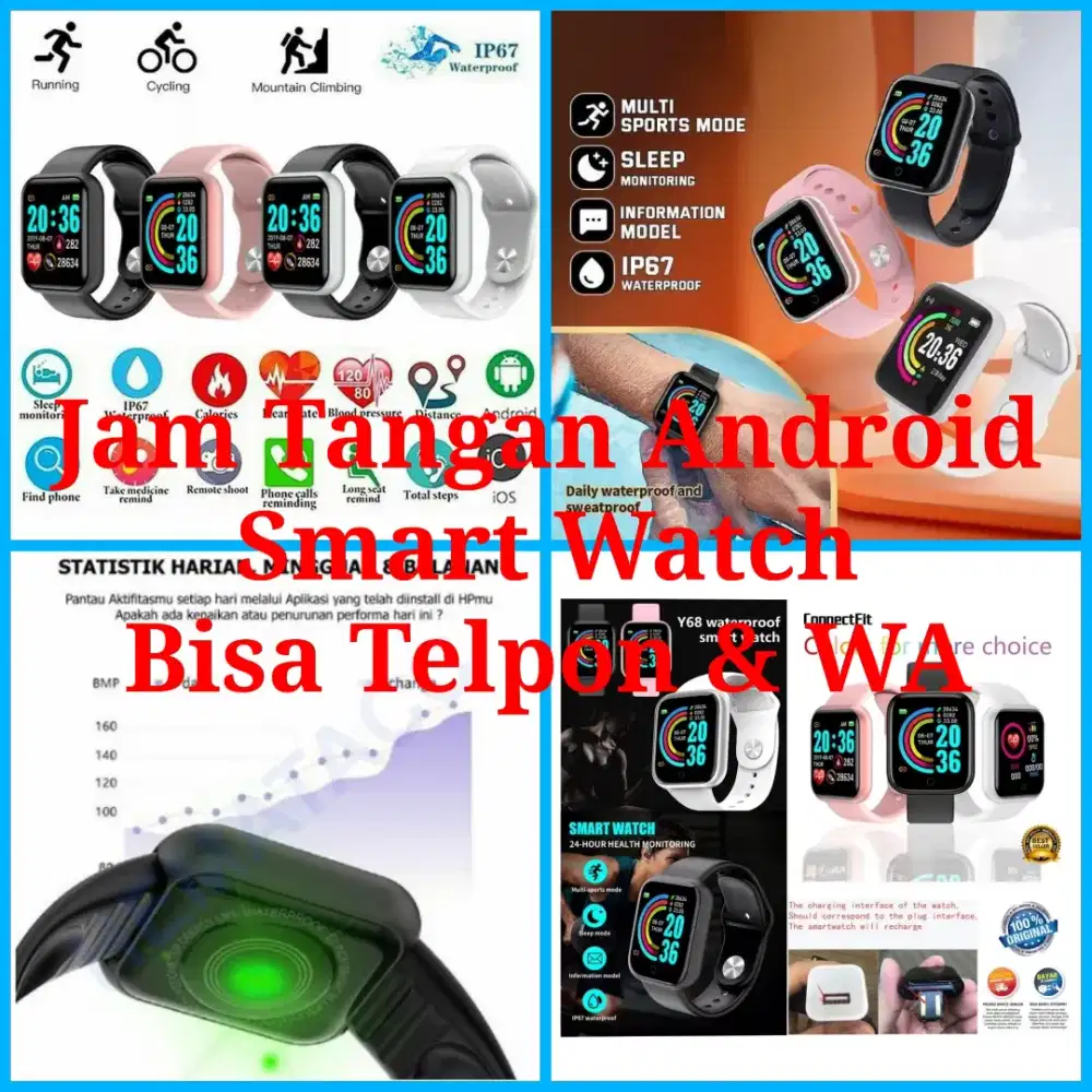 SmartWatch Smart Watch Jam Tangan Pintar HP Handphon Android Bluetooth