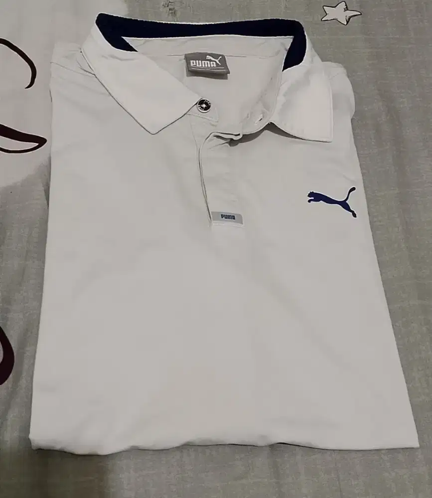Kaos kerah puma bahan jersey
