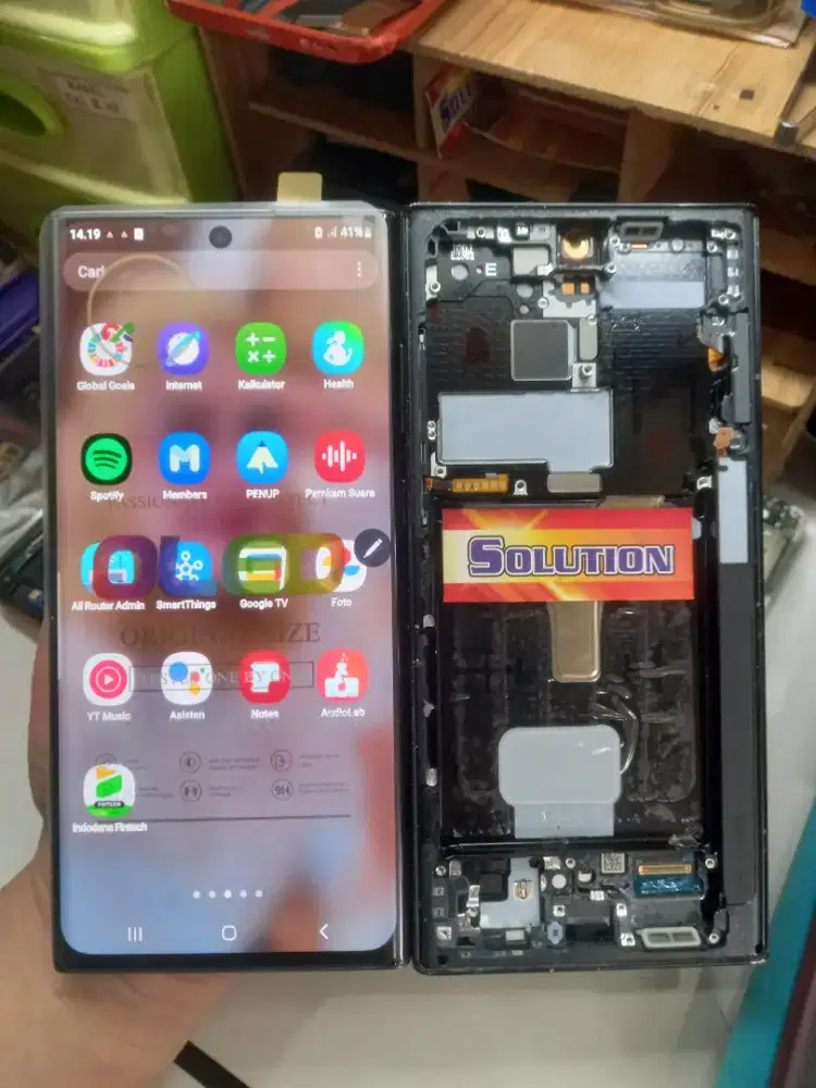 LCD TOUCHSCREEN SAMSUNG S22 ULTRA ORI OLED + PASANG