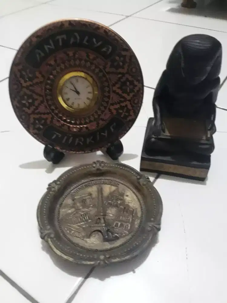 Patung firaun/jam meja/ukiran dari tembaga