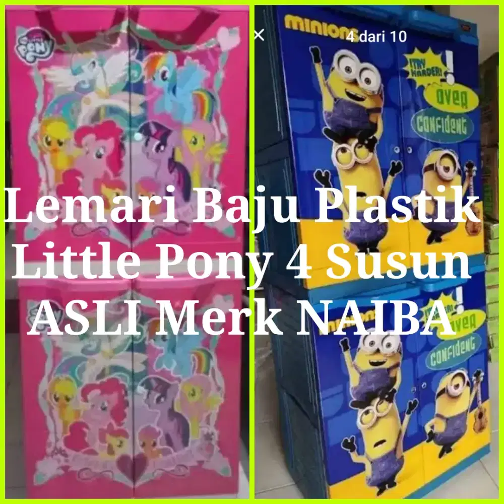 Lemari Plastik Pakaian Baju Anak Littlepony Naiba Little Pony 4 Susun