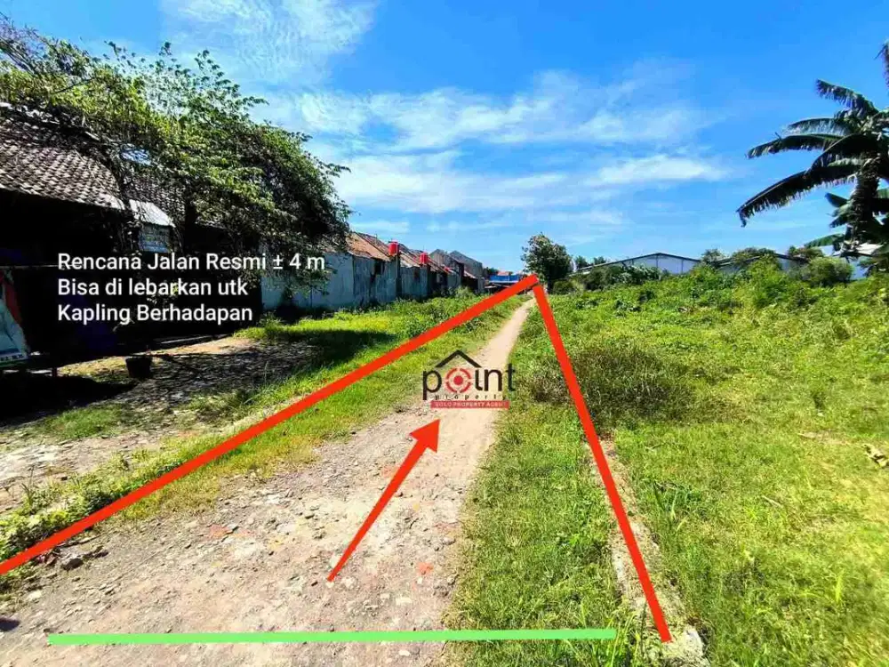 Tanah SHM bisa di Jual Kavling atau Perumahan Sudah Ada Jalan di Malang Jiwan dekat Luwes Kartasura