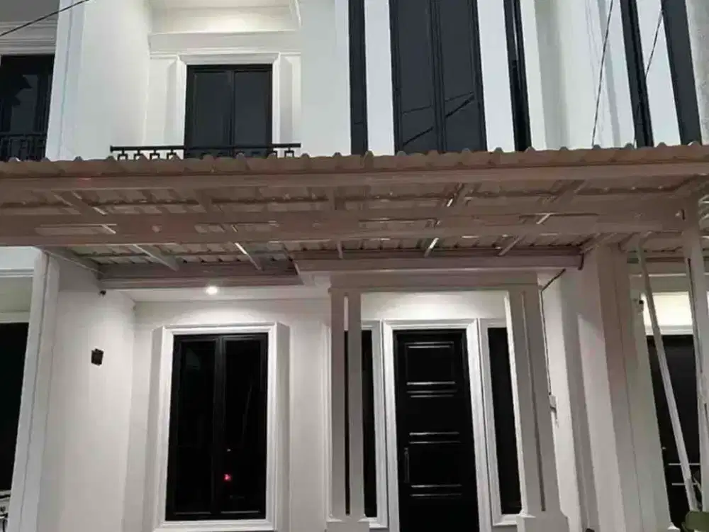 termurah disewakan rumah mewah semi furnish di cluster american style puri harvest bintaro