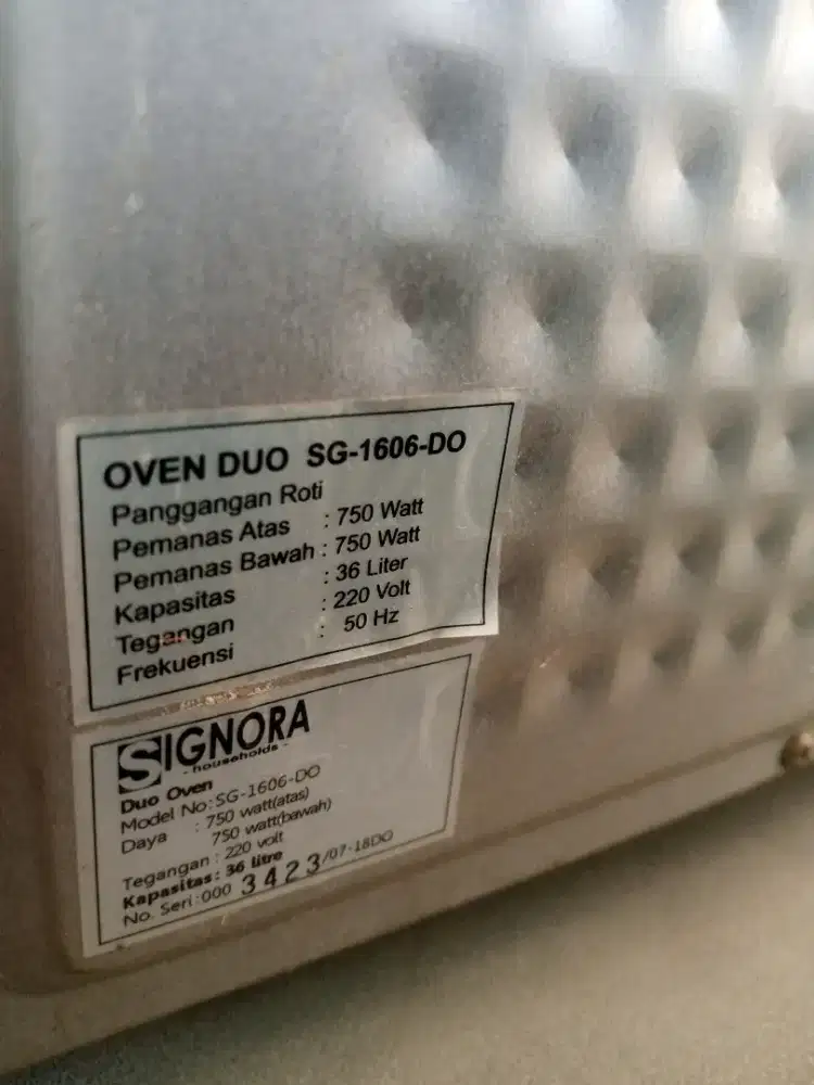 OVEN DUO 750 watt,36 liter / blum d bersihkan