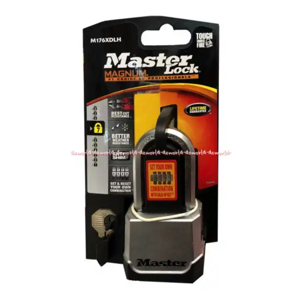 Master Lock Magnum Padlock 51mm Gembok Boron Dengan Angka dan Kunci