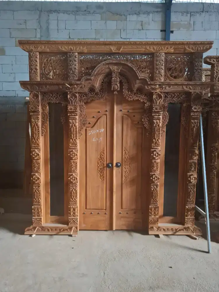 gebyok 250x260 samping kaca full kayu jati