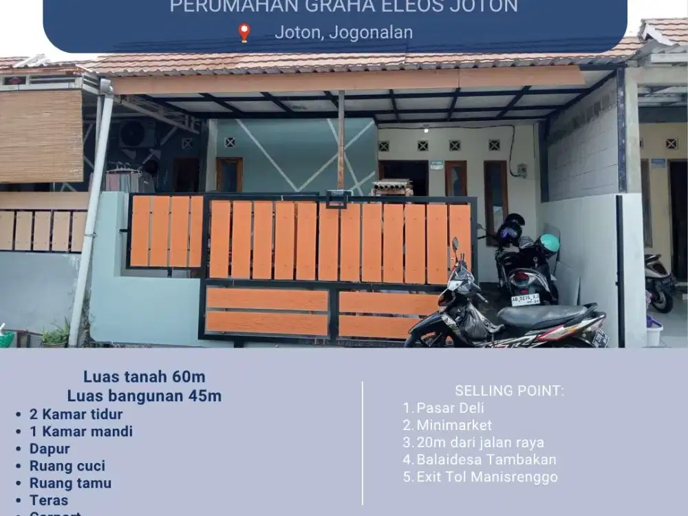 RUMAH SIAP HUNI DI PERUMAHAN GRAND ELEOS JOTON, JOGONALAN