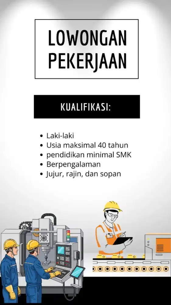 Dibutuhkan segera operator produksi