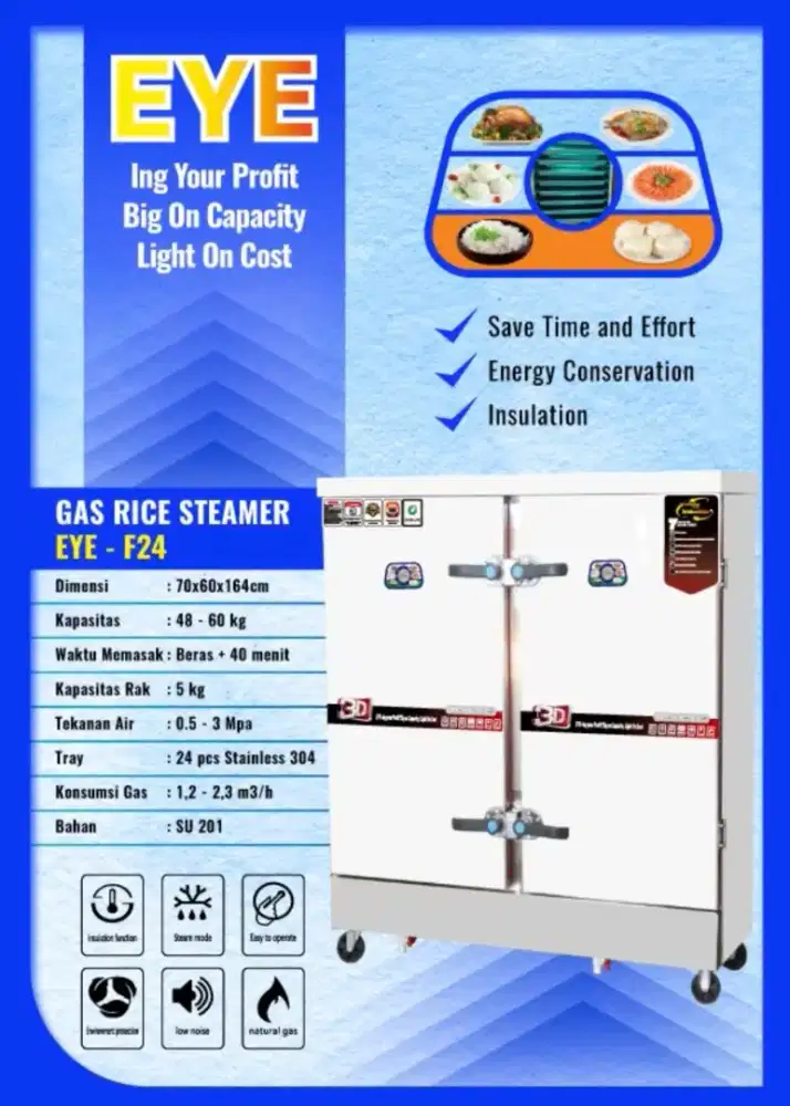EYE GAS RICE STEAMER 24 TRAY MERK EYE