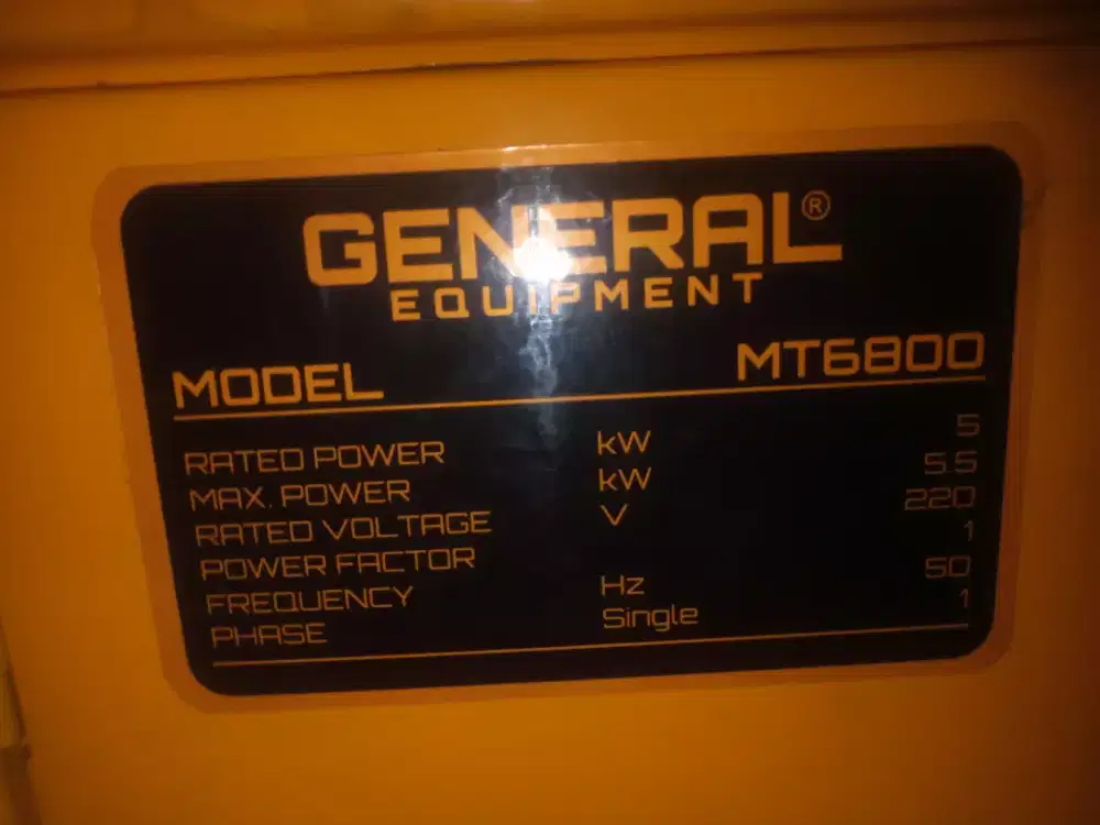 Genset silent GENERAL 5000watt BBM Solar second rasa baru dan no minus