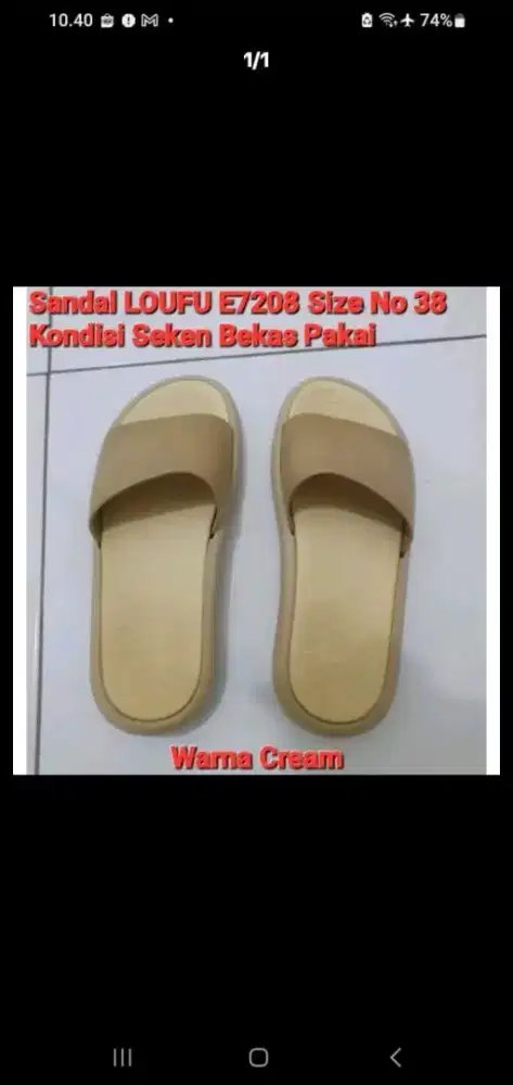 Sandal Wanita LOUFU E7208 Size No 38 Seken Bekas Pakai Kondisi Bagus
