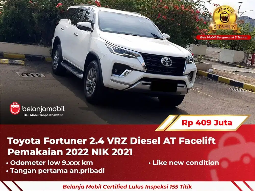 [ GARANSI 5TH ] Toyota Fortuner 2.4 VRZ Diesel AT Facelift 2021/2022