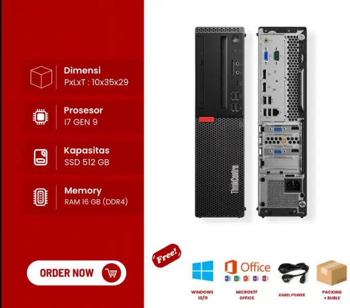 Komputer built up lenovo sff dekstop M920s core i5 GEN 9 DL-SUR