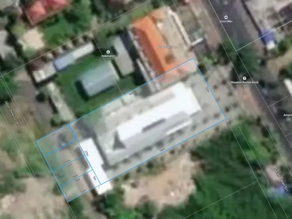 Gedung Disewakan di Pinggir Jalan di Dewisri Kuta