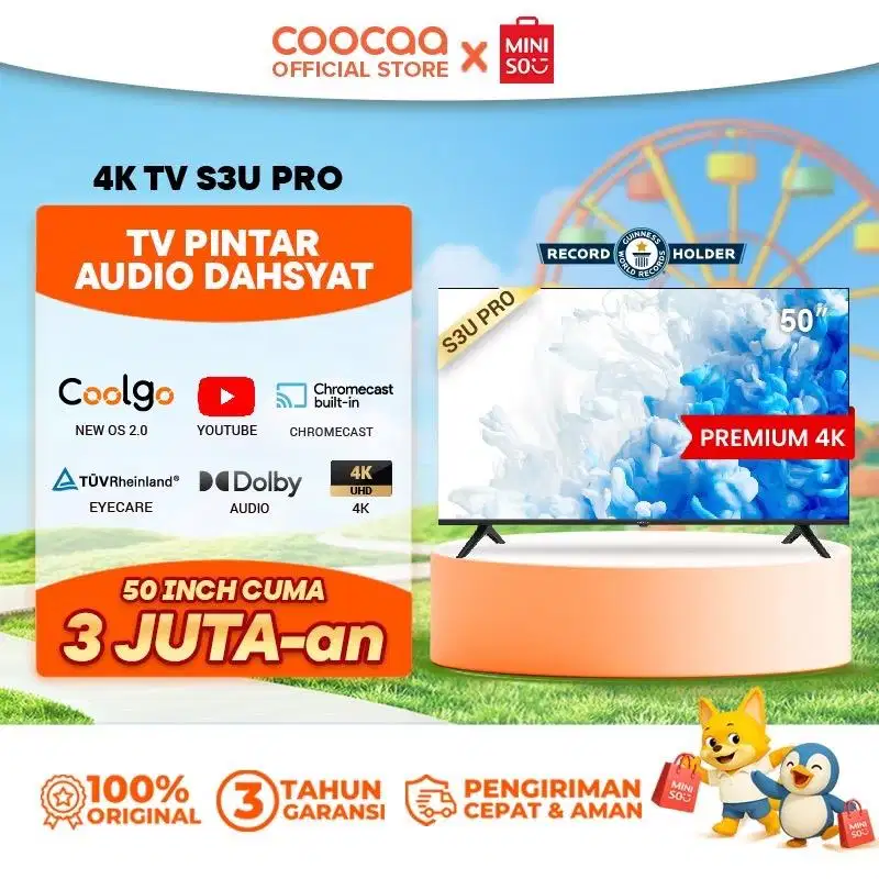 SMART TV COOCAA 4K S3U PRO 50 inc