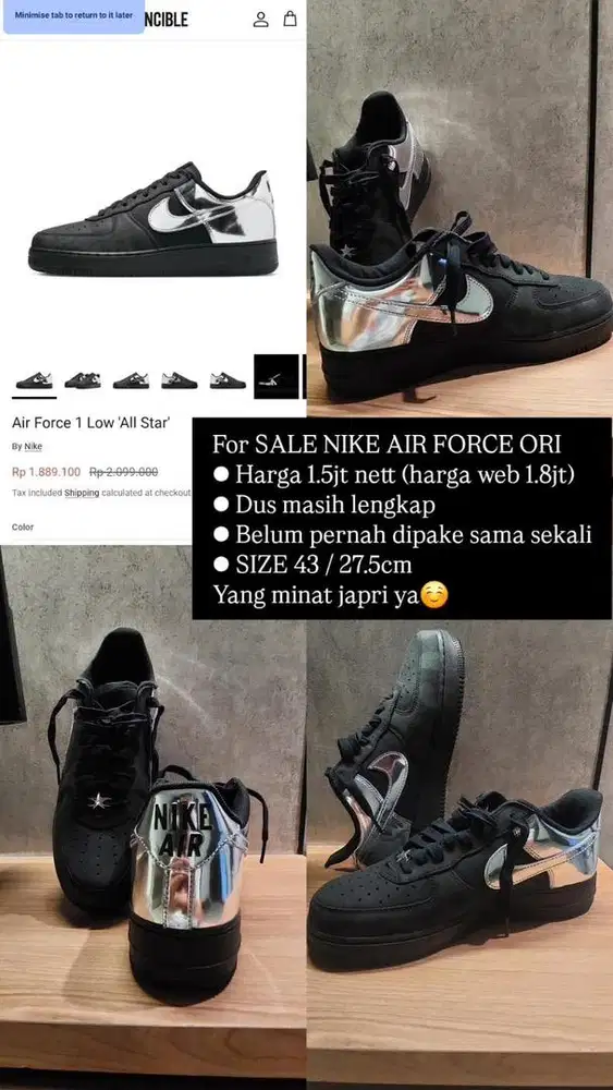 Nike Air Force Ori size 43/27,5cm
