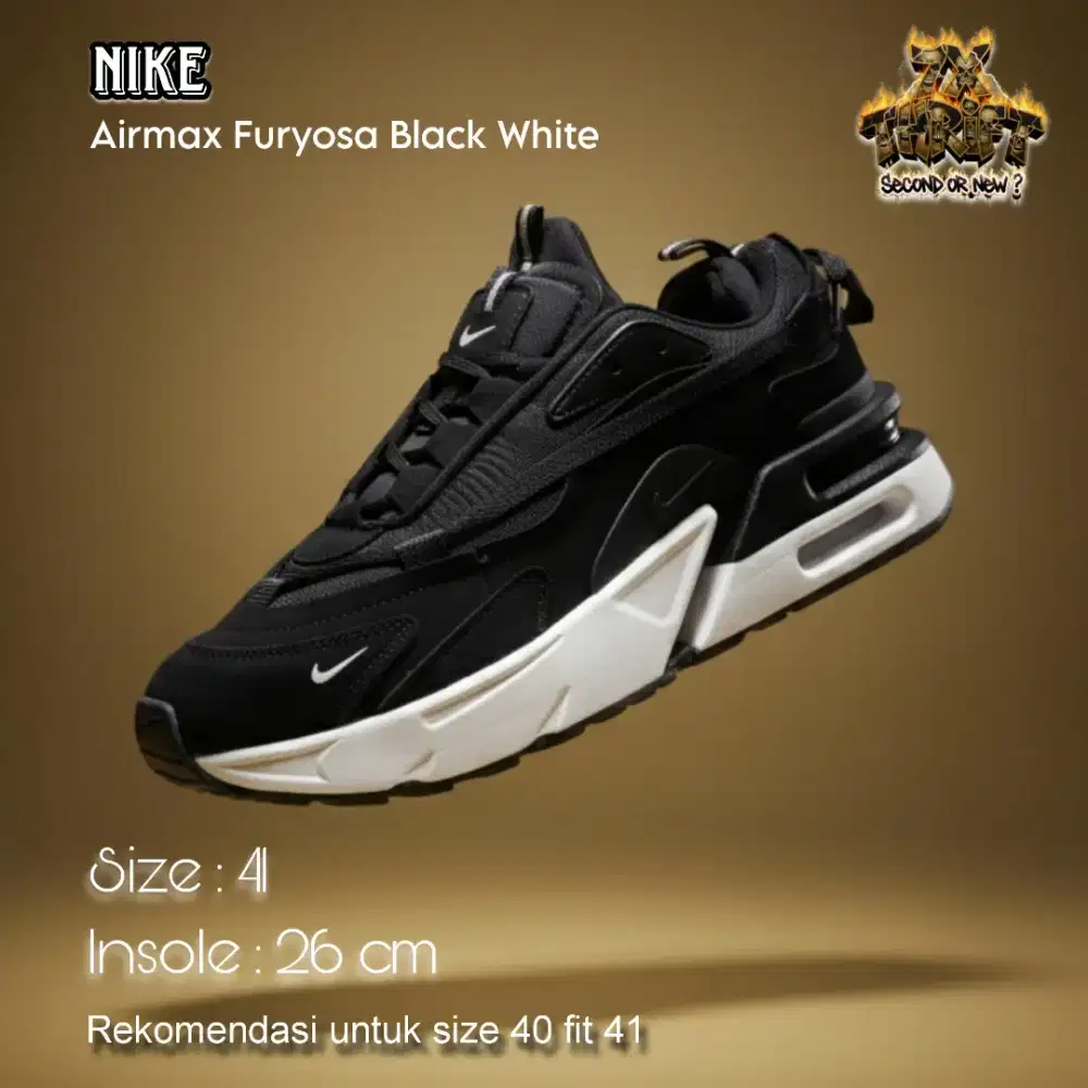 SEPATU PRIA/WANITA N!KE AIRMAX FURYOSA BLACK WHITE