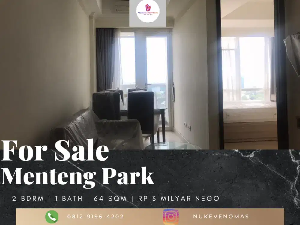 Dijual Apartement Menteng Park 2 Bedrooms Tower Emerald Lantai Sedang