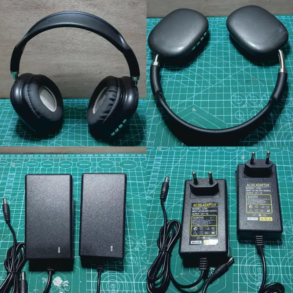Headphone dan adaptor 12v