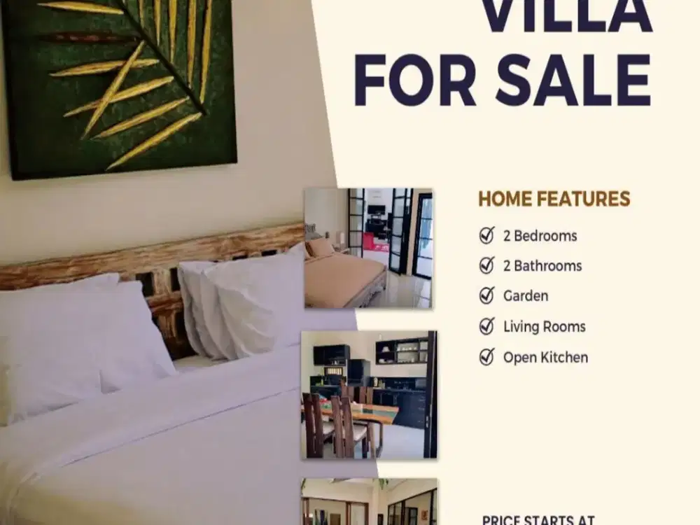 Dijual Villa dengan suasana Asri & Sejuk lokasi Kerobokan Badung