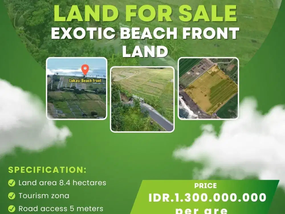 Dijual Tanah Strategis kawasan Pariwisata Desa Pangkung Tibah, Tabanan