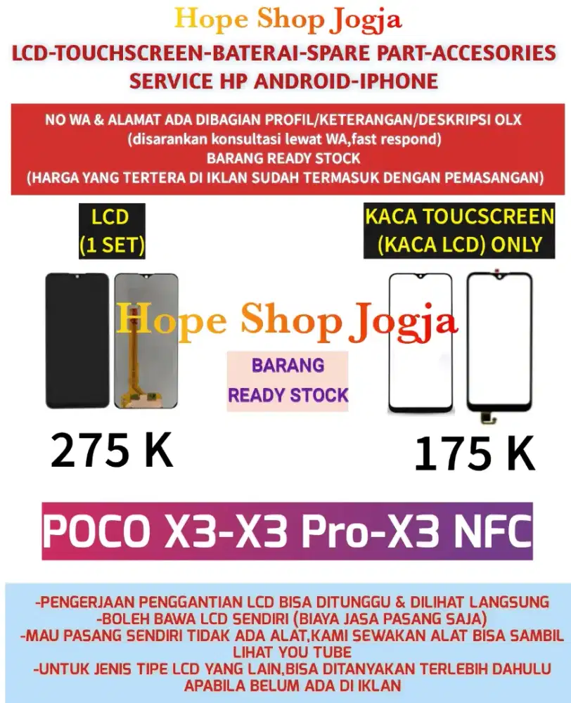 Touchscreen-Baterai-LCD Poco X3-X3 Pro-NFC