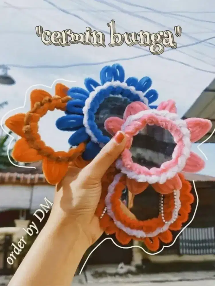 Cermin bunga/keychain