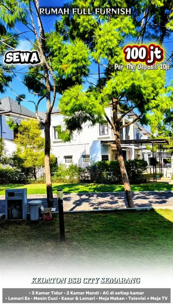 RUMAH DISEWAKAN DIKONTRAKKAN KEDATON BSB SEMARANG