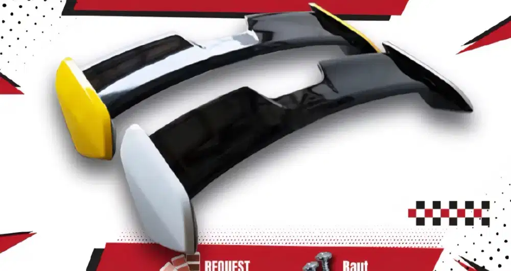 Spoiler Brio new urbanite warna putih hitam,Bisa untuk jazz,Universal