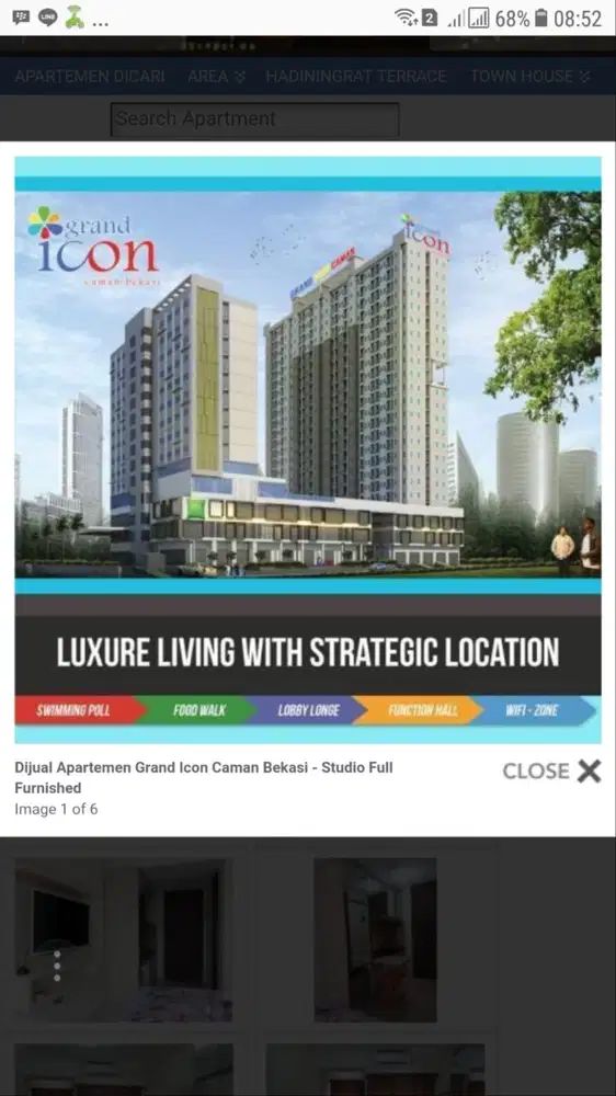 Dijual Apartemen Grand Icon Caman Bekasi - Studio Full Furnished