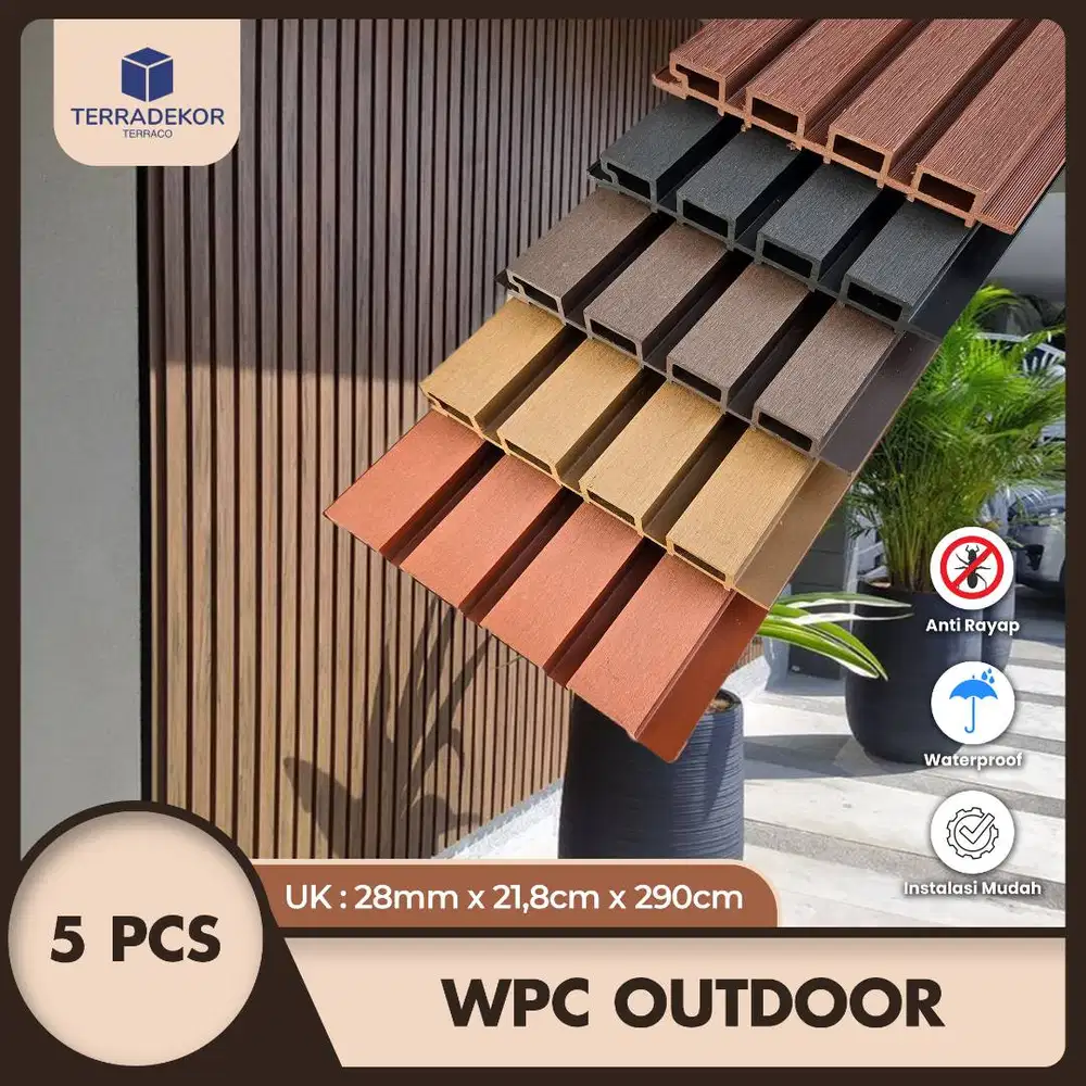 WPC Outdoor Panel Dinding dan Tahan Cuaca panjang 290cm lebar 21,9 cm
