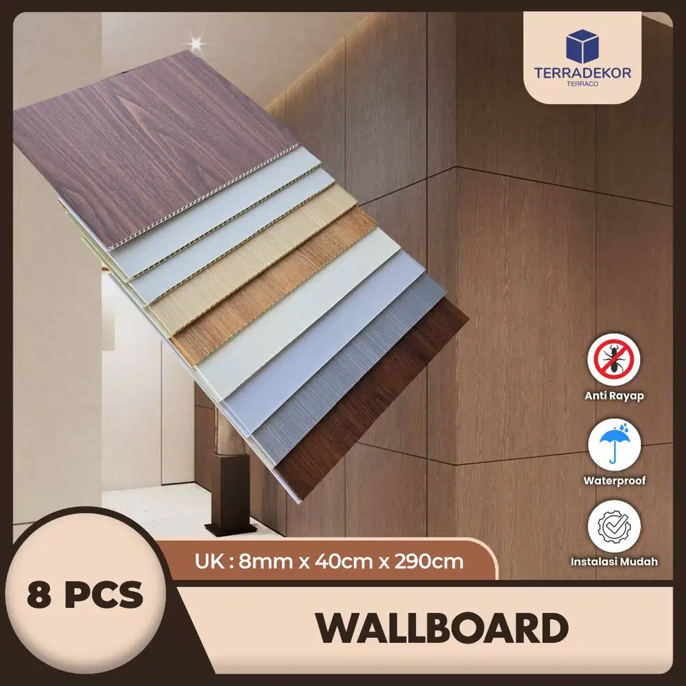 Wallboard Dinding PVC 40 x 290cm Wall Panel WPC Premium Dekorasi